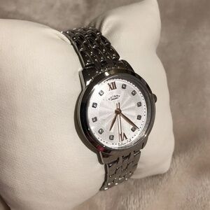 Rotary Silver Dial Crystal Markers Ladies Stainless Watch Model LB42825/21